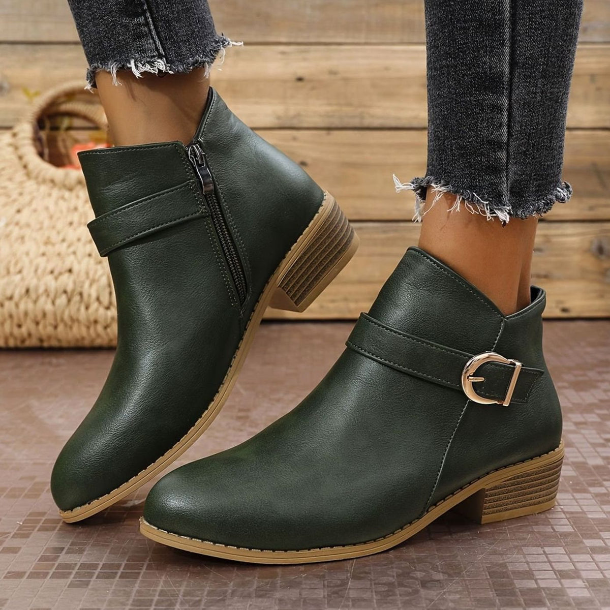 Danna - Women's Ankle Boots with Side Zip Closure