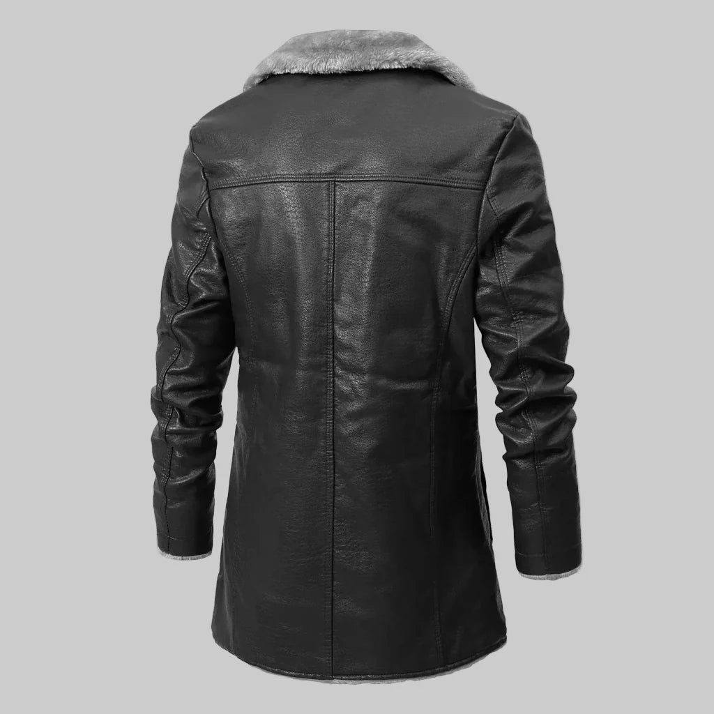 Dante  - Men's Coat with Shearling Collar and Cuffs