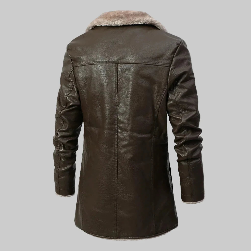 Dante  - Men's Coat with Shearling Collar and Cuffs