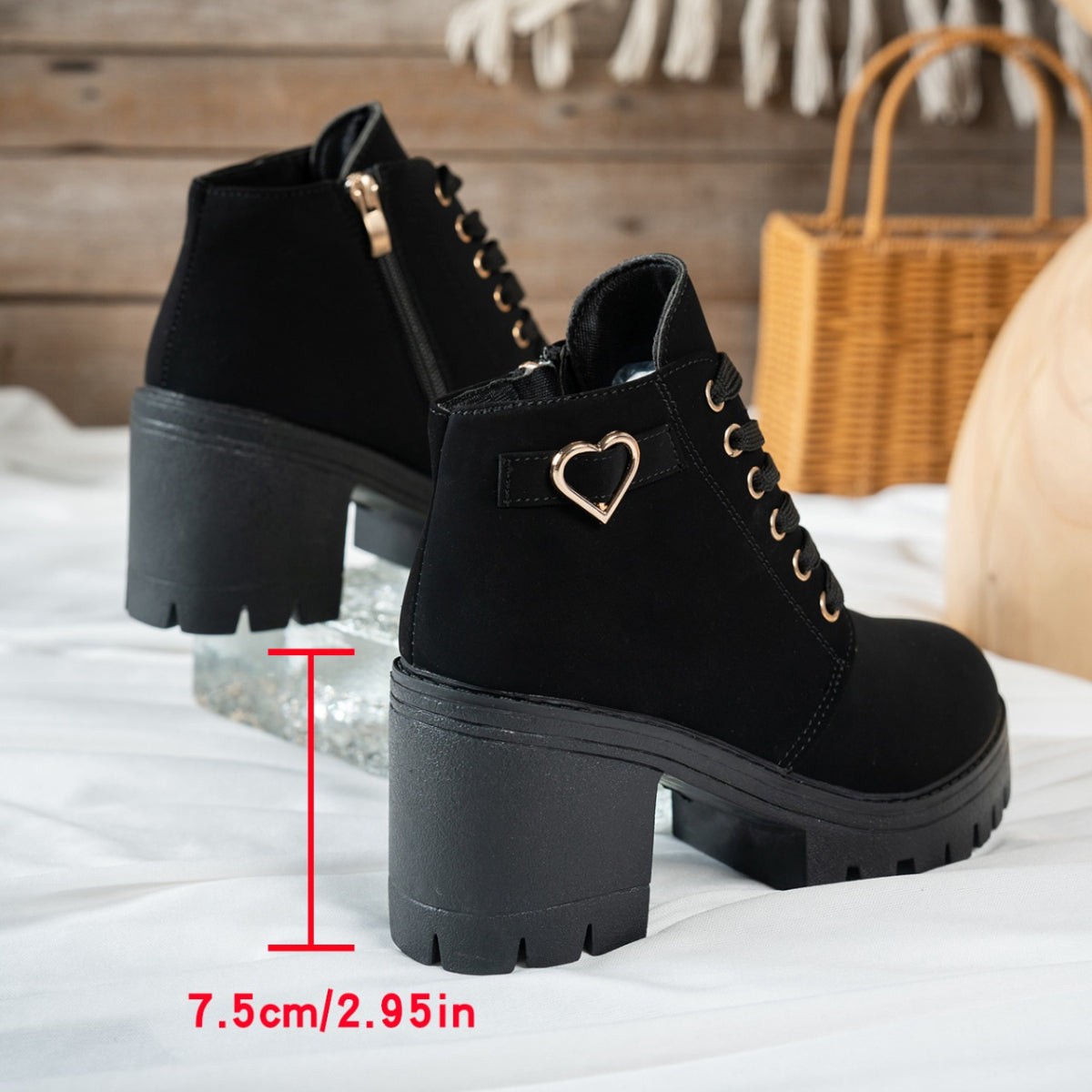 Fenna | Lace-Up Block Heel Ankle Boots