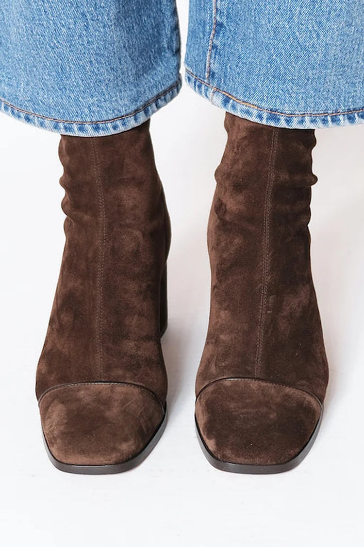 Delaine | Square Toe Block Heel Ankle Boots