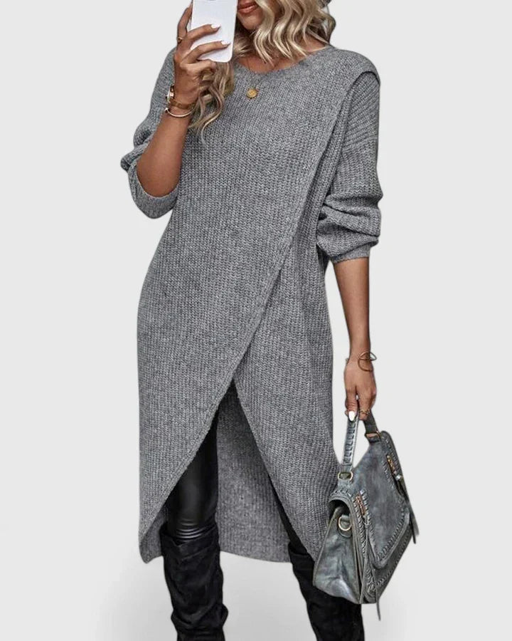 Eden | Knit Wrap Hem Sweater Dress