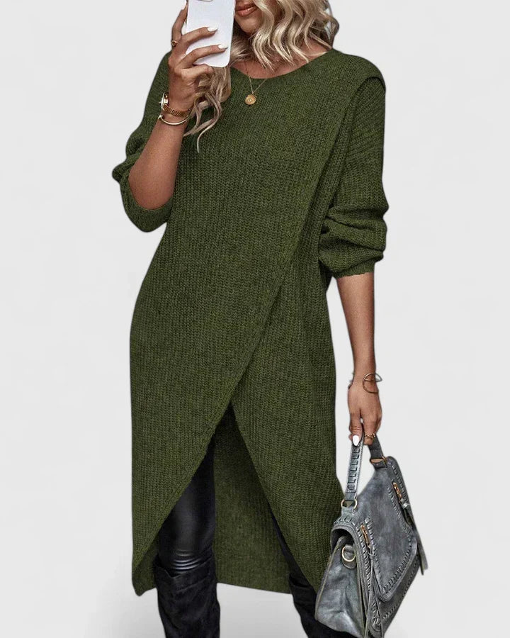 Eden | Knit Wrap Hem Sweater Dress