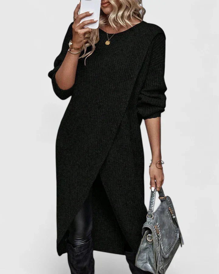 Eden | Knit Wrap Hem Sweater Dress