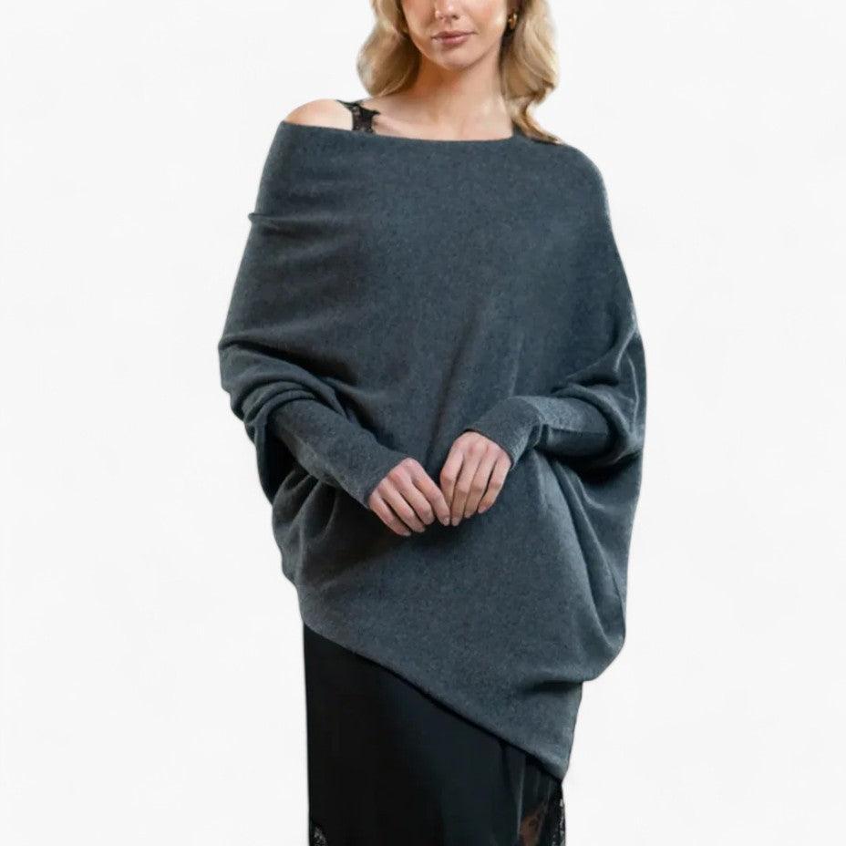 Penelope | Off-Shoulder Neckline Knit Texture Sweater
