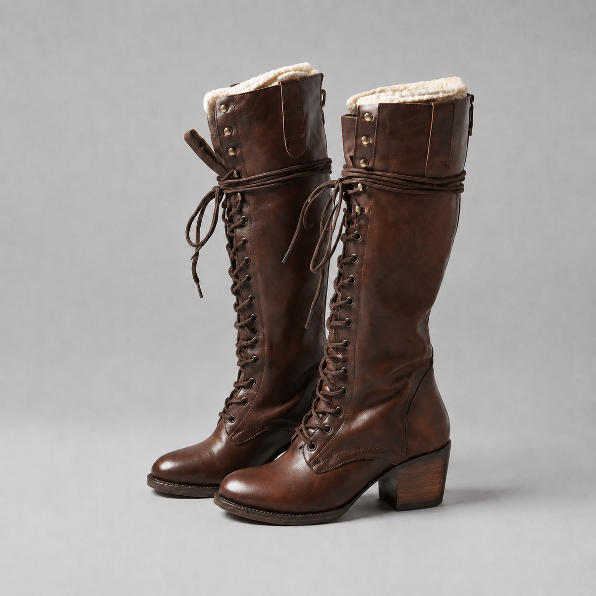 Everly Women's Leather Shearling Knee-High Boots