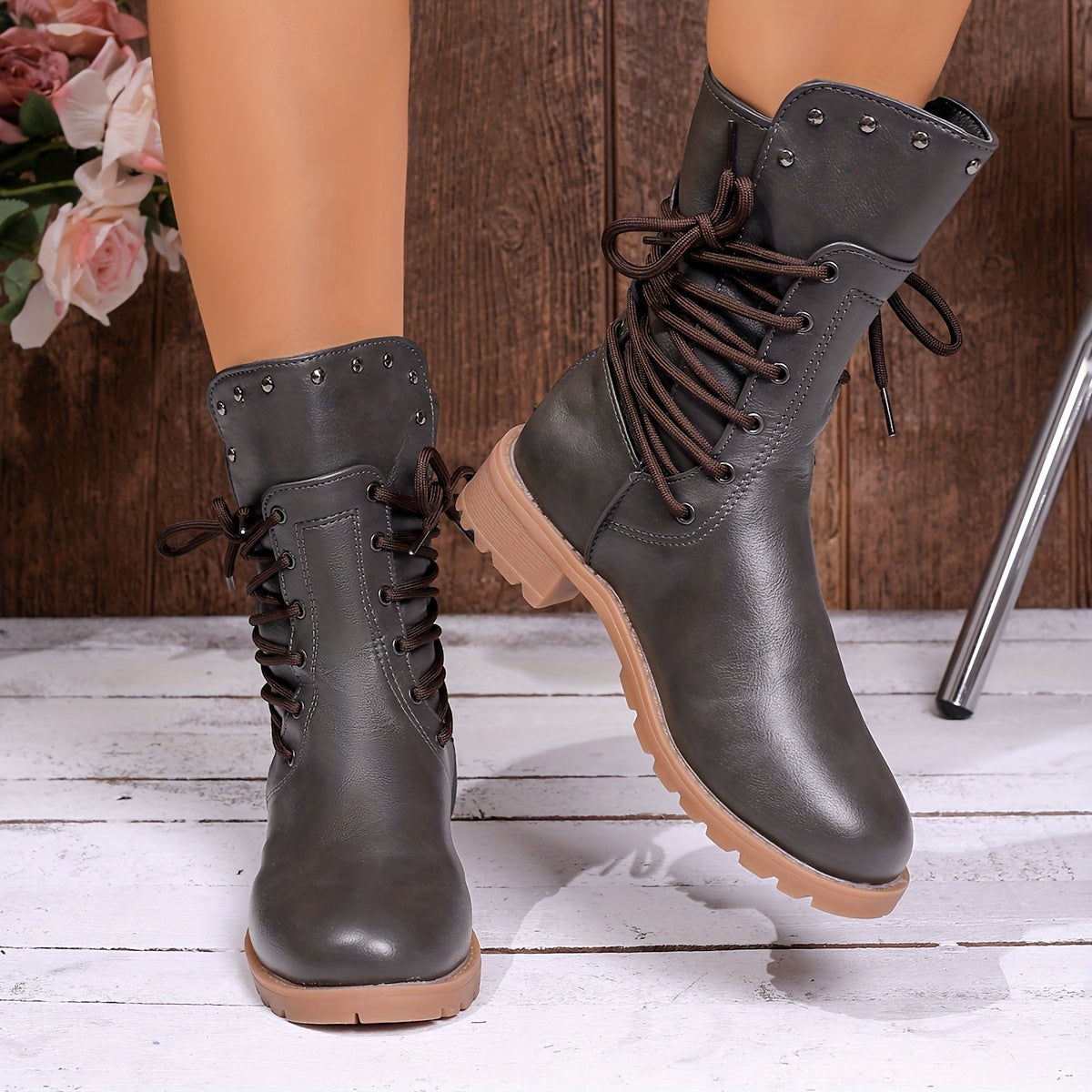 Lianne | Combat Lace-Up Boots