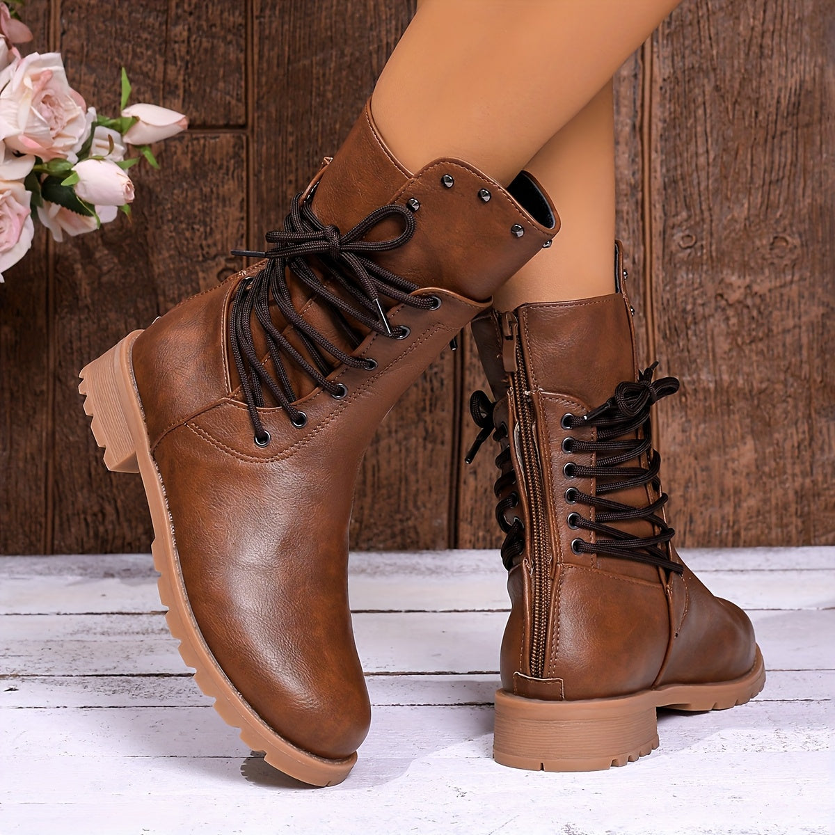 Lianne | Combat Lace-Up Boots
