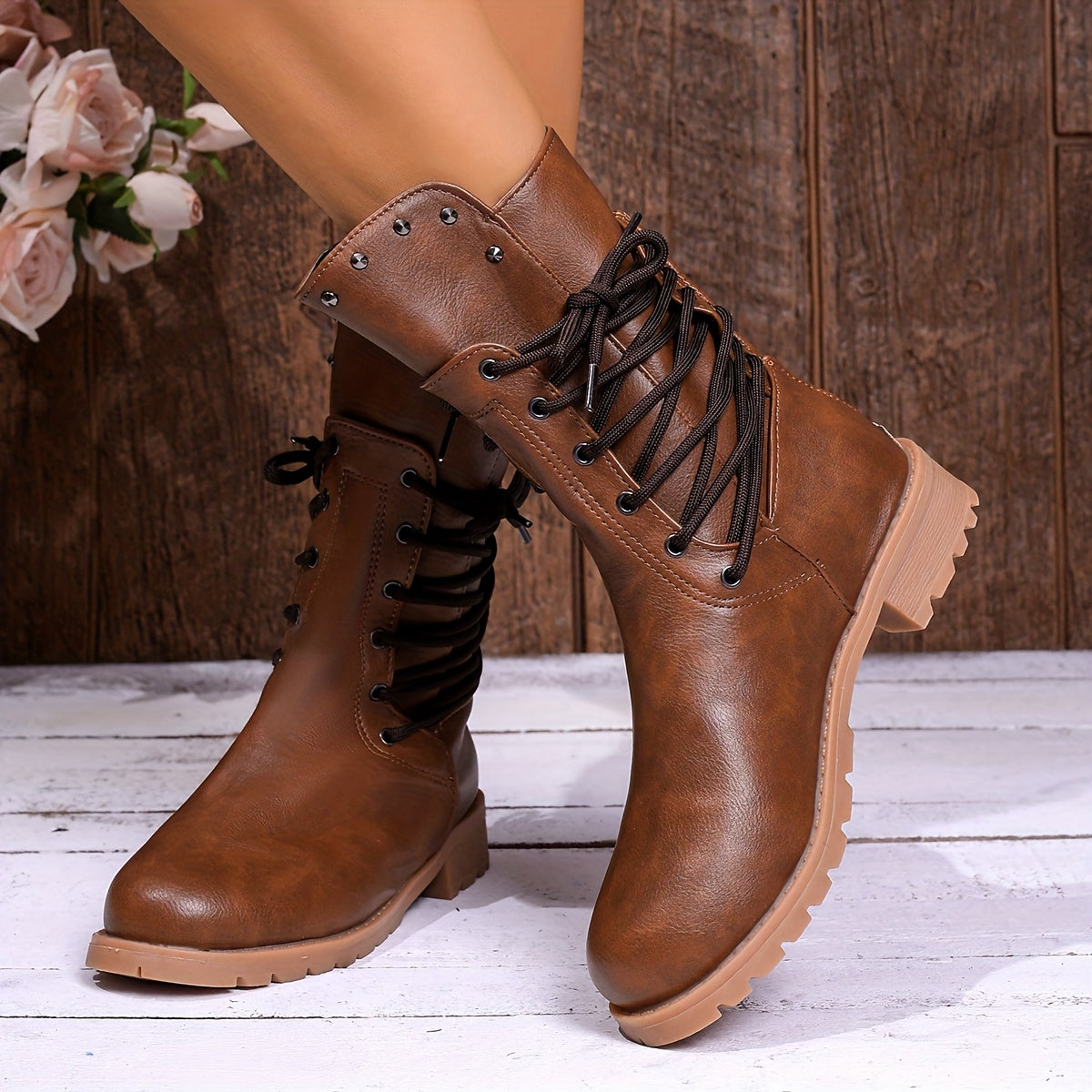 Lianne | Combat Lace-Up Boots