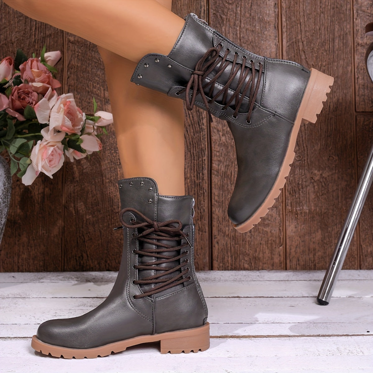 Lianne | Combat Lace-Up Boots