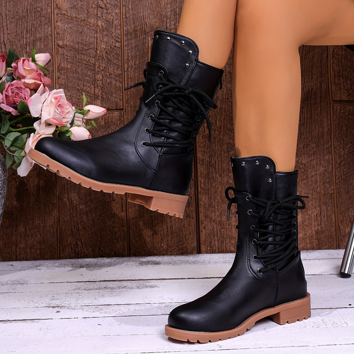 Lianne | Combat Lace-Up Boots