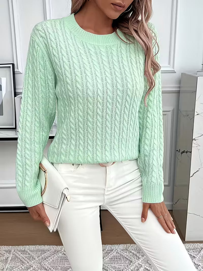 Jacquenetta | Cable Knit Crew Neck Sweater
