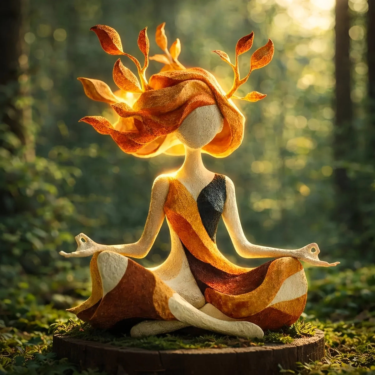 Decorative Yoga Figurine | Handcrafted & Hand-Painted | Approx. 24 cm