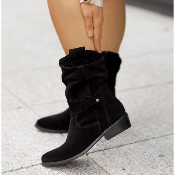 Clementine | Slouch Block Heel Chelsea Boots