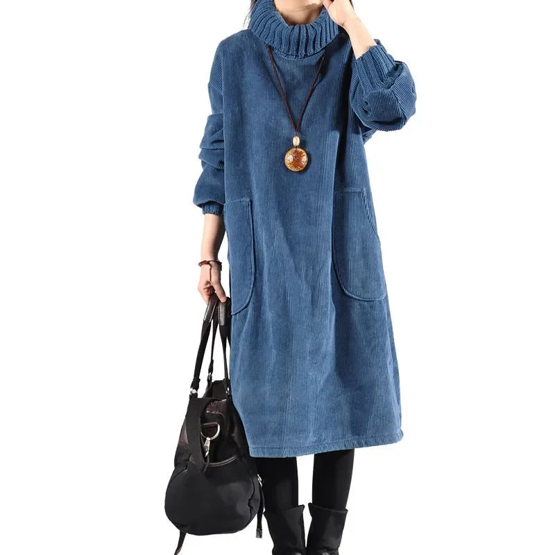 Cosima | Knit Turtleneck Midi Sweater Dress