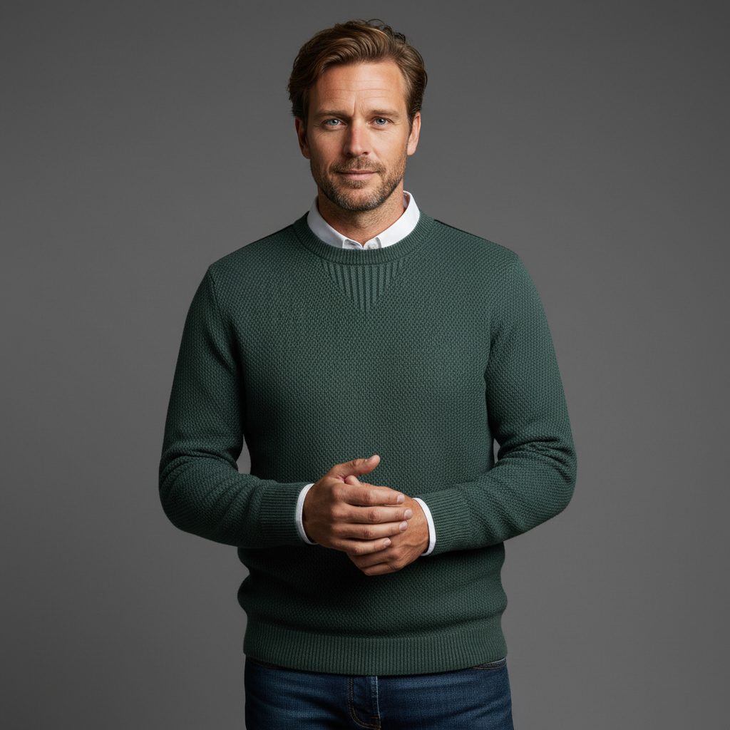 Delia | Women's Ribbed Knit Sweater with Crew Neck