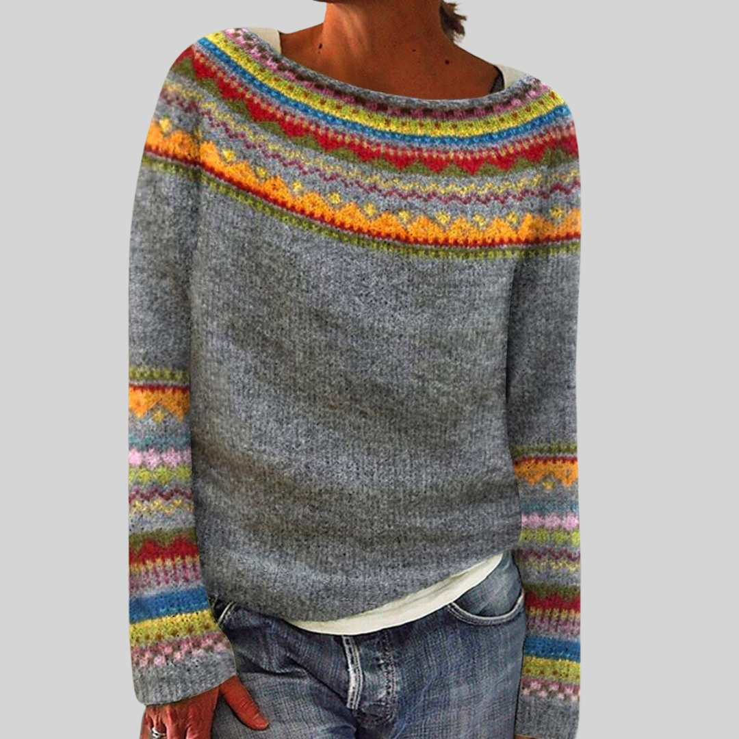 Eugenie | Fair Isle Colorblock Sweater