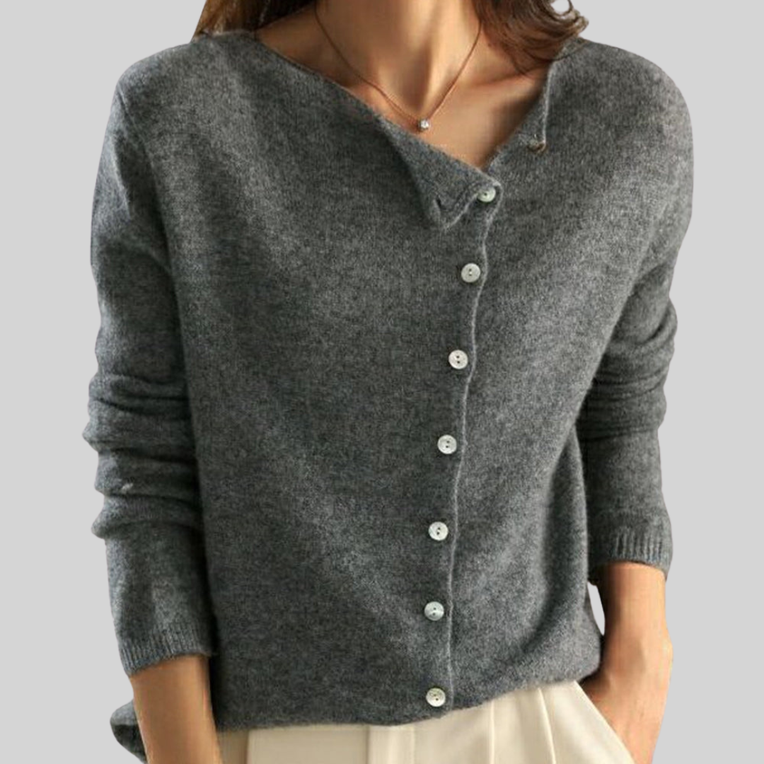 Rae | Button-Front Beige Cardigan