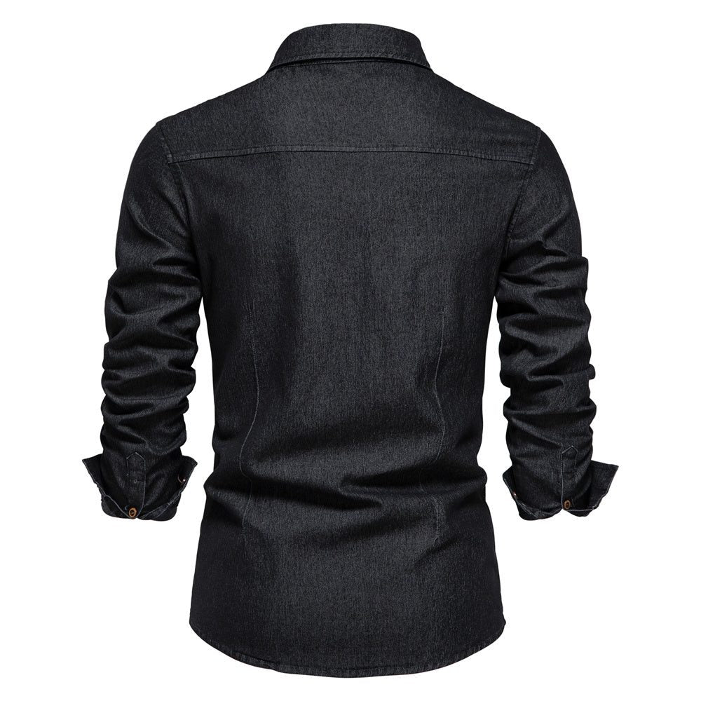 Denim Shirt with Button-Down for Men