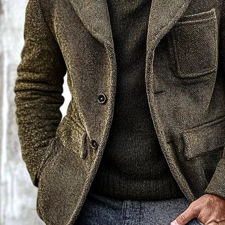Dennis - Men's Textured Patch Pocket Jacket