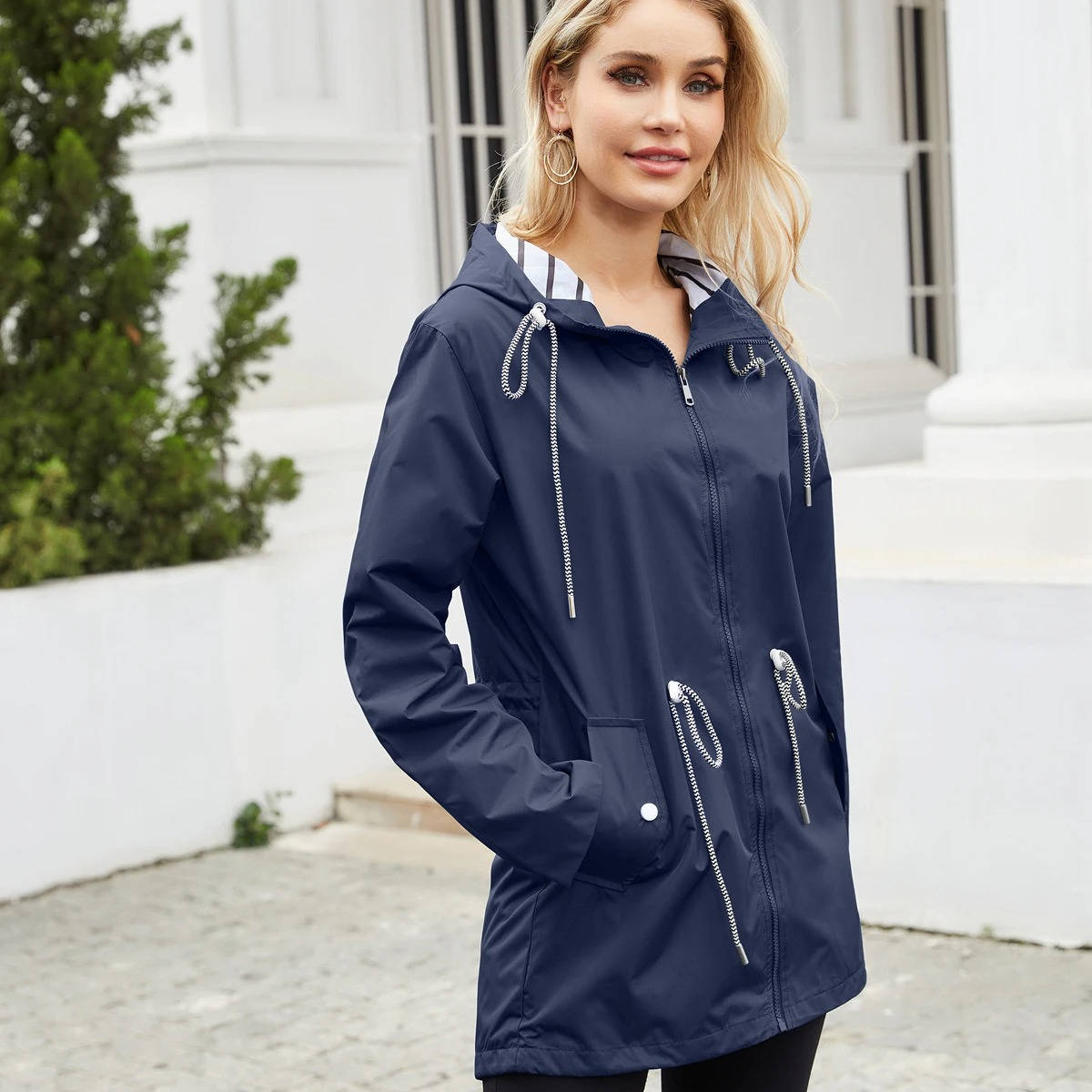 Women's Lightweight Rain Jacket with Hood