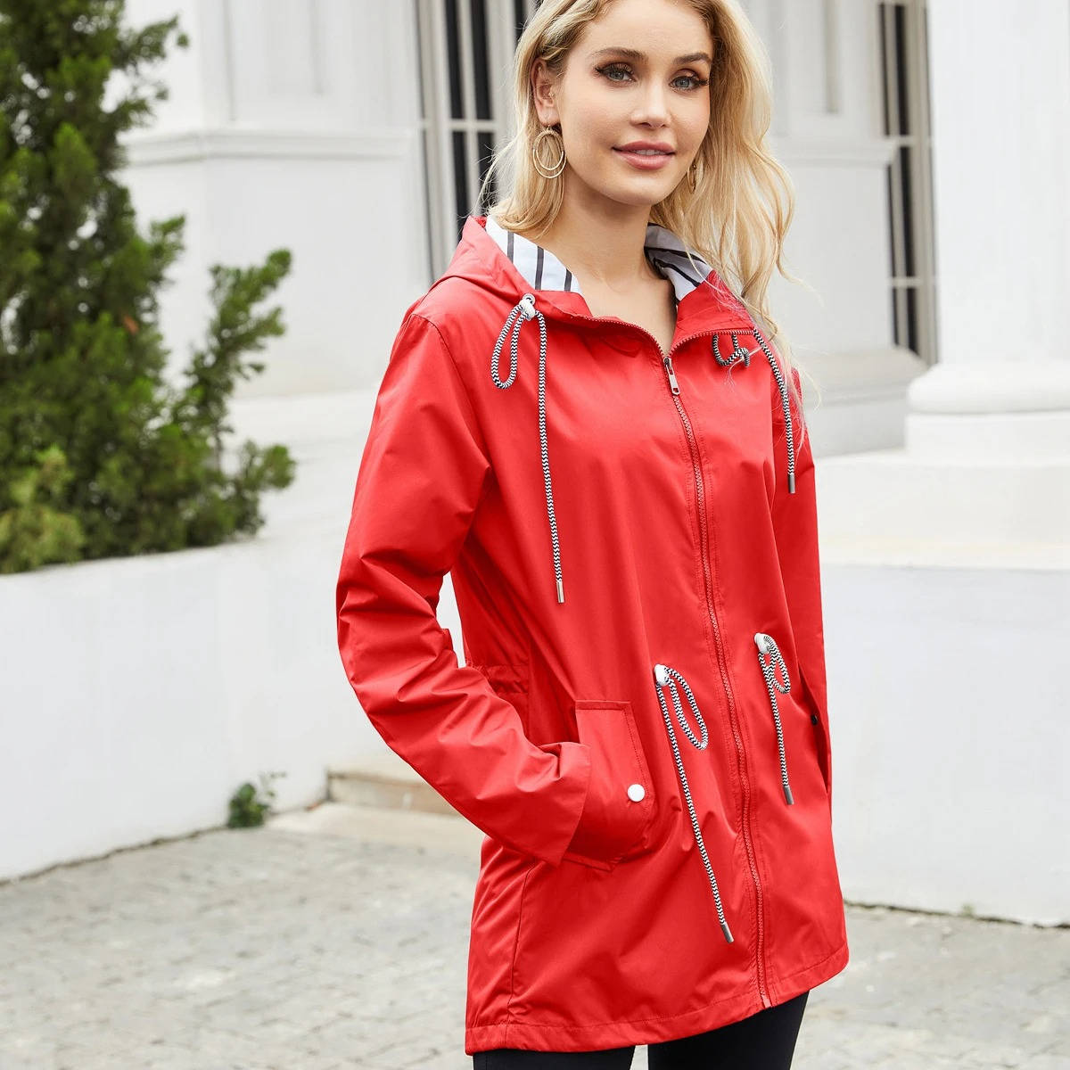 Women's Lightweight Rain Jacket with Hood