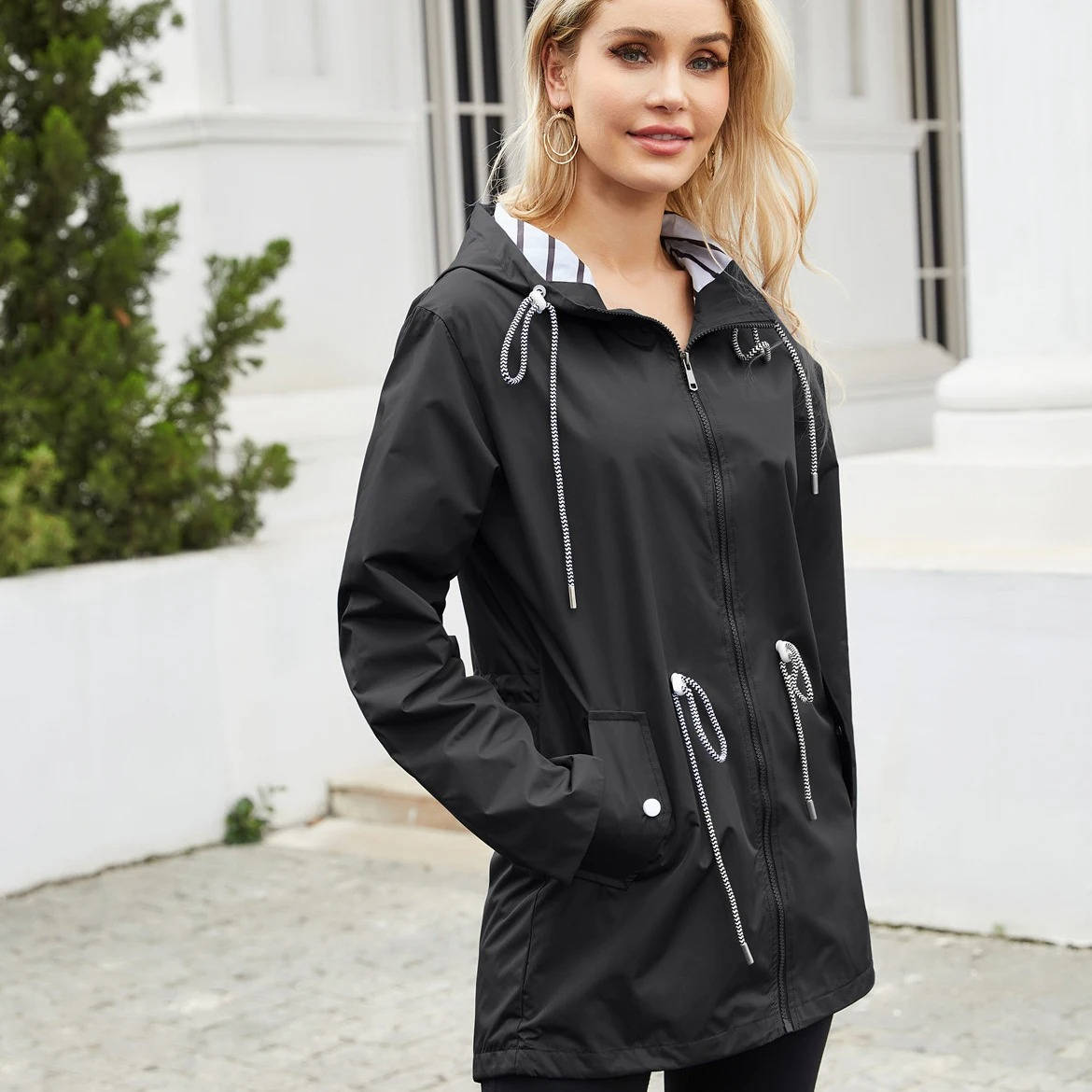 Women's Lightweight Rain Jacket with Hood