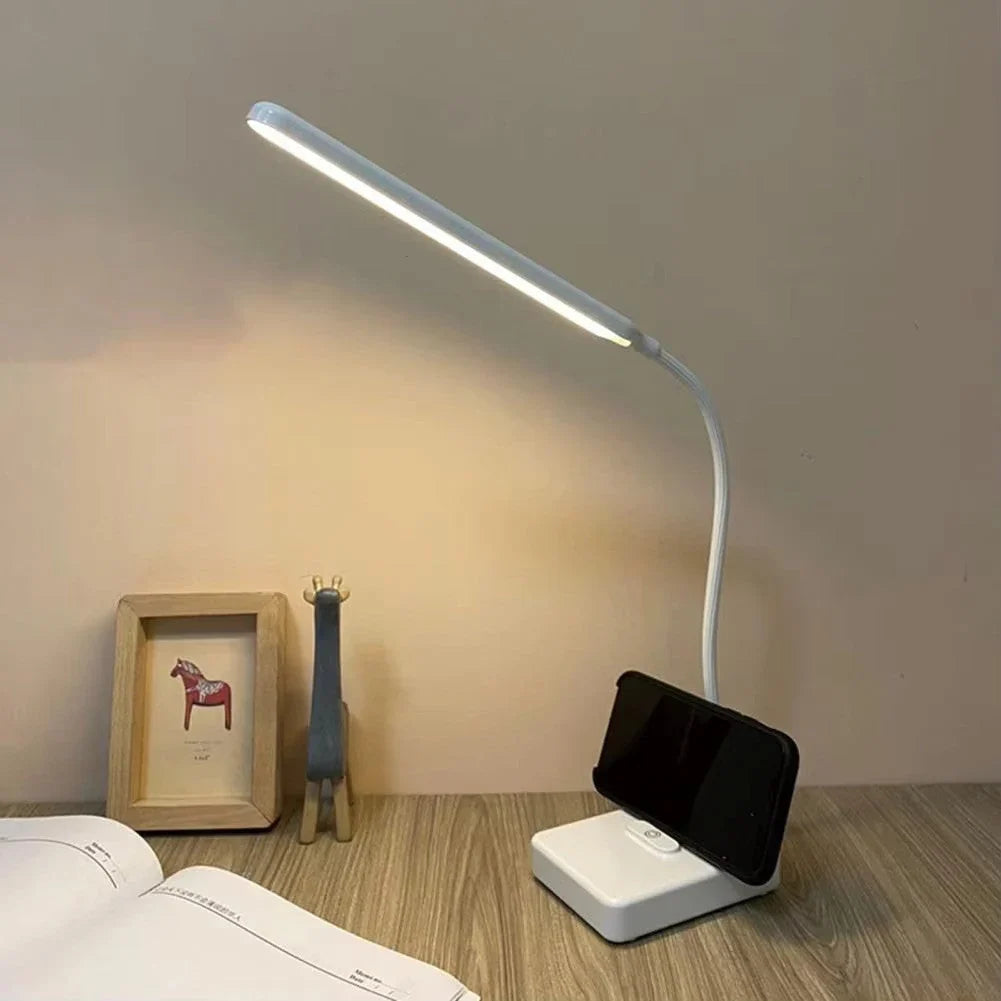 Desk Lamp | Flexible Arm & Dimmable 3-Color | USB Rechargeable & Plug-In