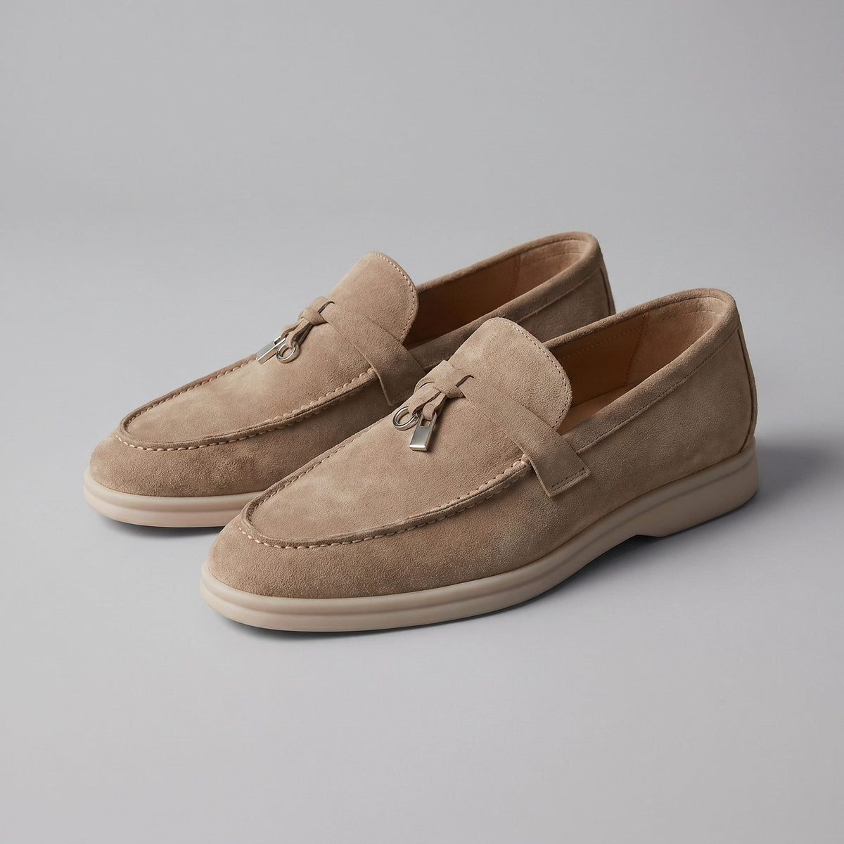 Desmond | Men's Suede Loafers with Metal Buckle