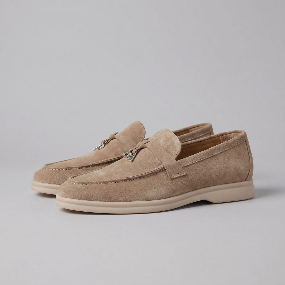 Desmond | Men's Suede Loafers with Metal Buckle