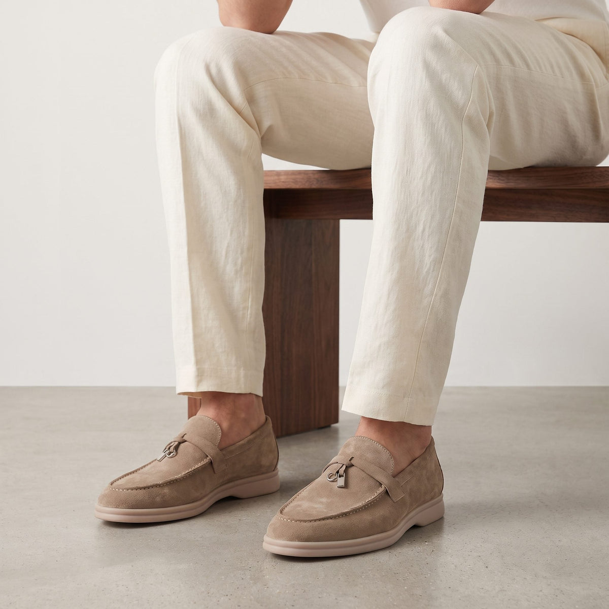 Desmond | Men's Suede Loafers with Metal Buckle