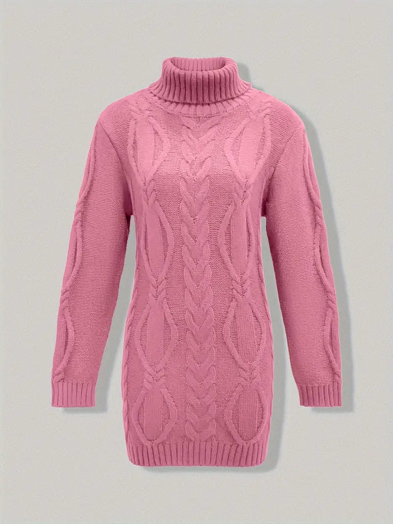 Helena | Oversized Cable Knit Turtleneck Sweater