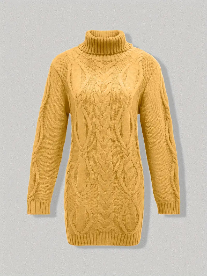 Helena | Oversized Cable Knit Turtleneck Sweater