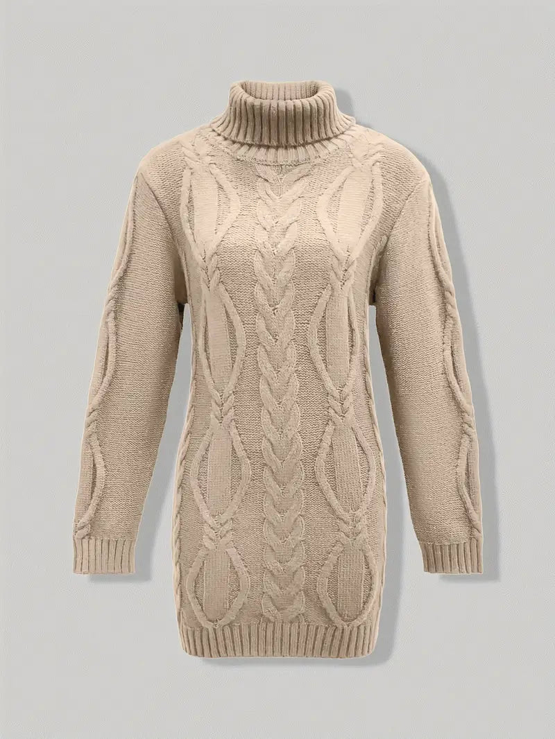 Helena | Oversized Cable Knit Turtleneck Sweater