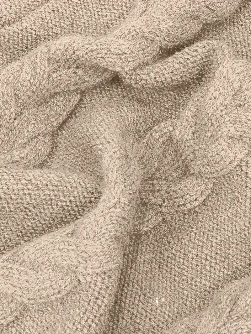 Helena | Oversized Cable Knit Turtleneck Sweater