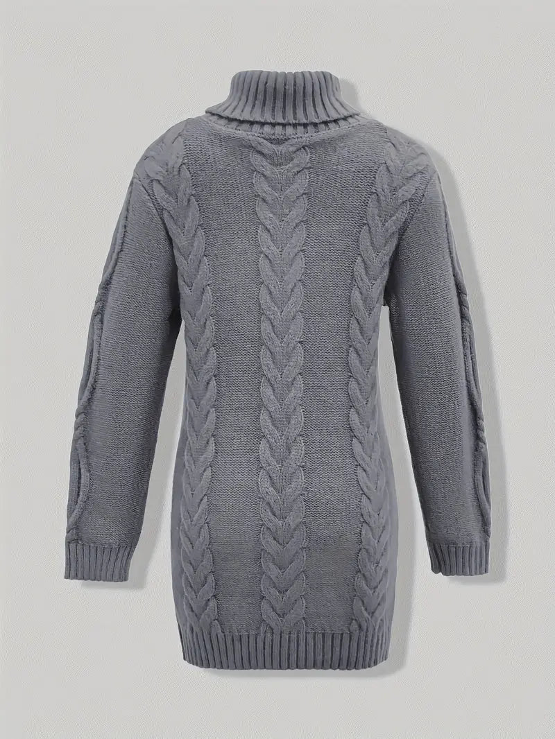 Helena | Oversized Cable Knit Turtleneck Sweater