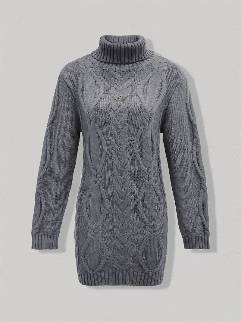 Helena | Oversized Cable Knit Turtleneck Sweater