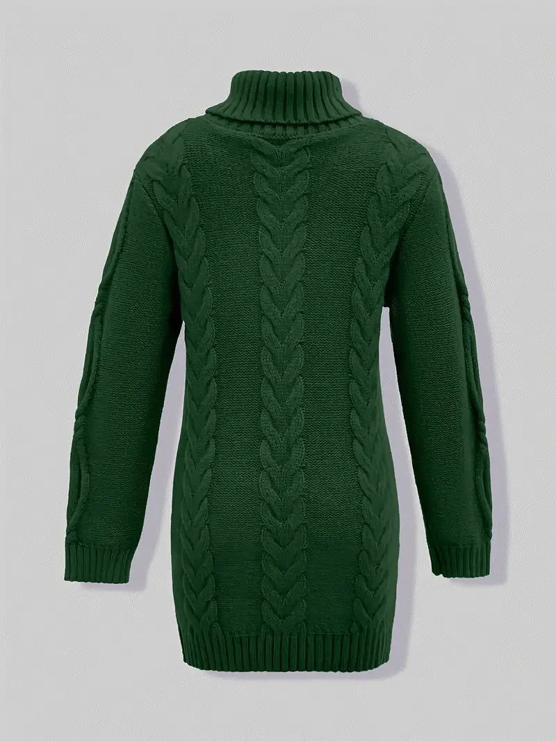 Helena | Oversized Cable Knit Turtleneck Sweater
