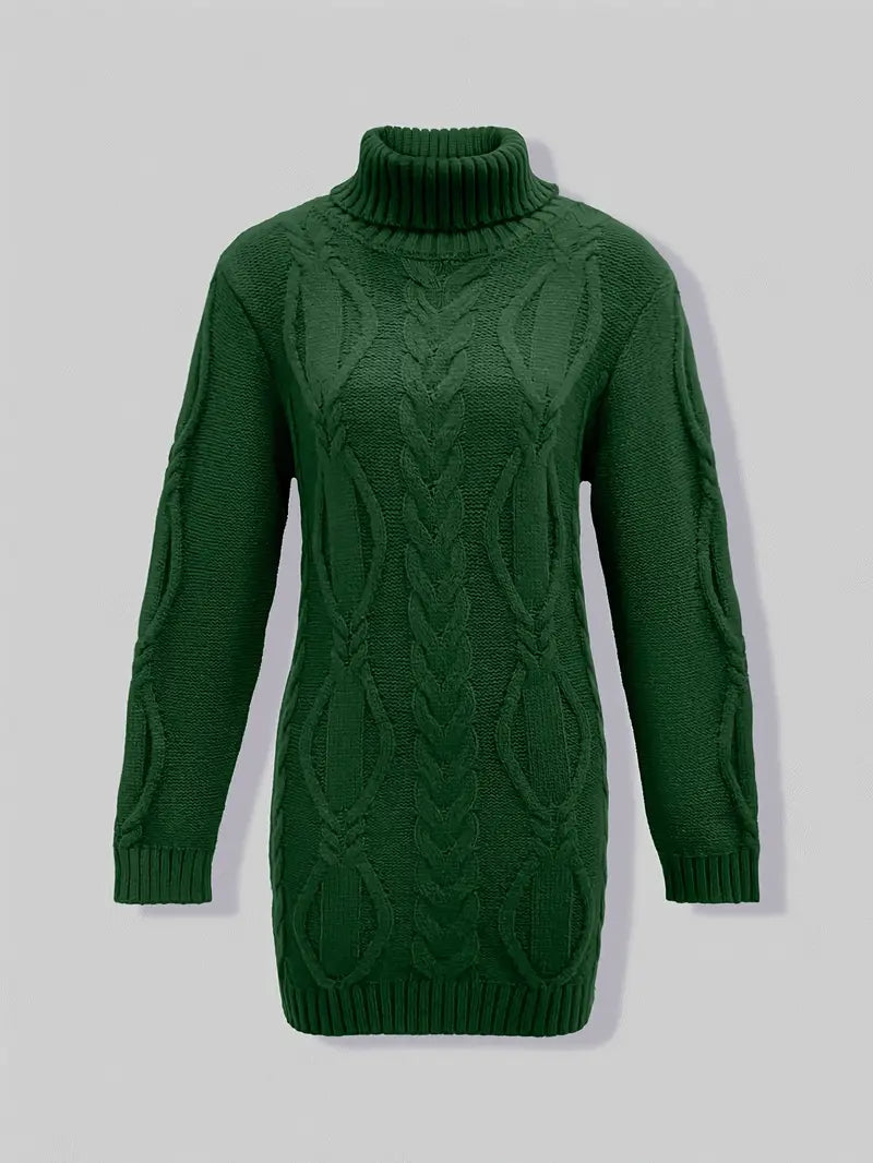Helena | Oversized Cable Knit Turtleneck Sweater