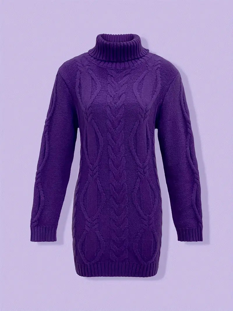 Helena | Oversized Cable Knit Turtleneck Sweater