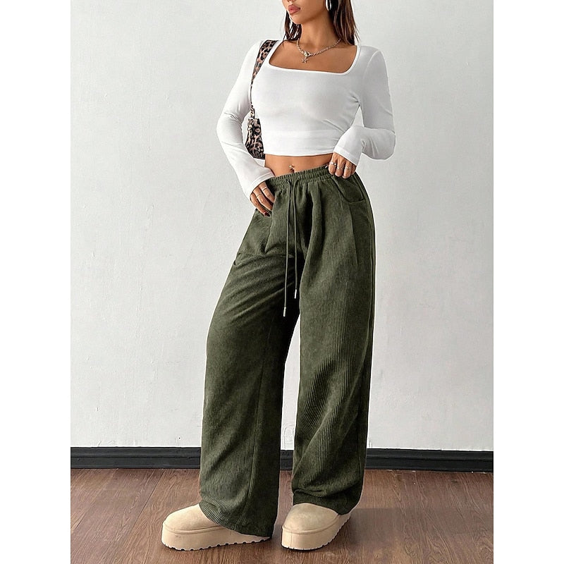 Georgina | High Waisted Relaxed Palazzo Wide-Leg Pants