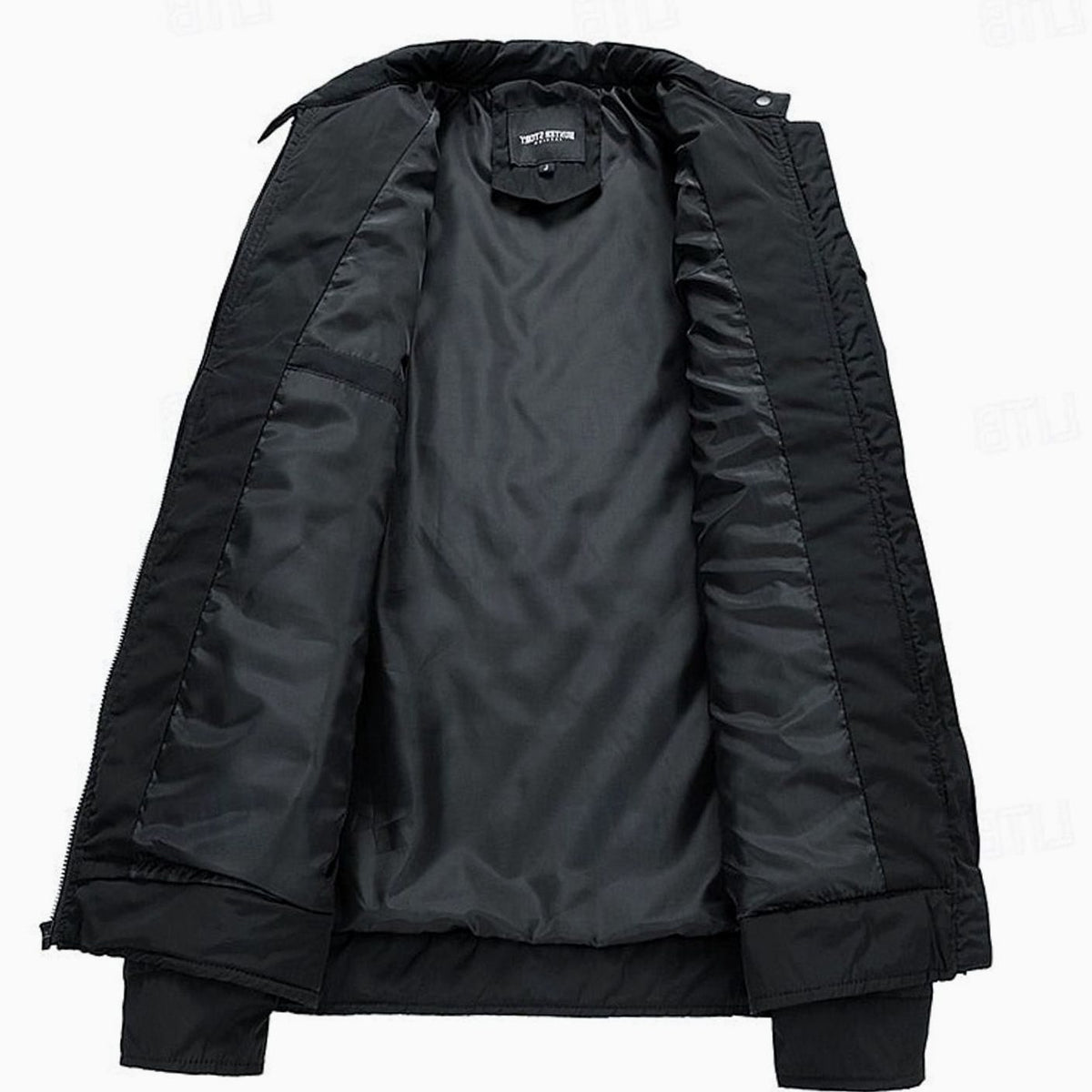 Diamond-Quilted Stand Collar Jacket for Men