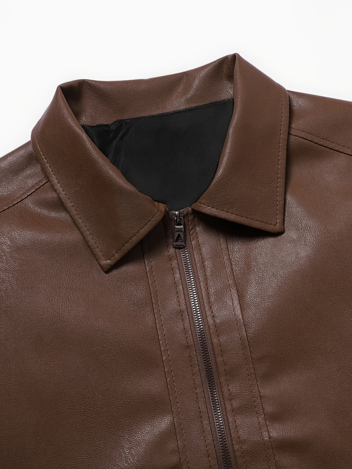 William | Men's Faux Leather Jacket Moto Biker Zip Up