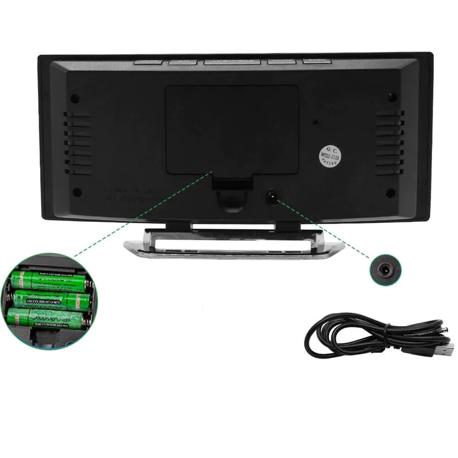 Digital Alarm Clock with Mirror Face and Auto Dimming LED Display