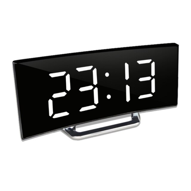 Digital Alarm Clock with Mirror Face and Auto Dimming LED Display