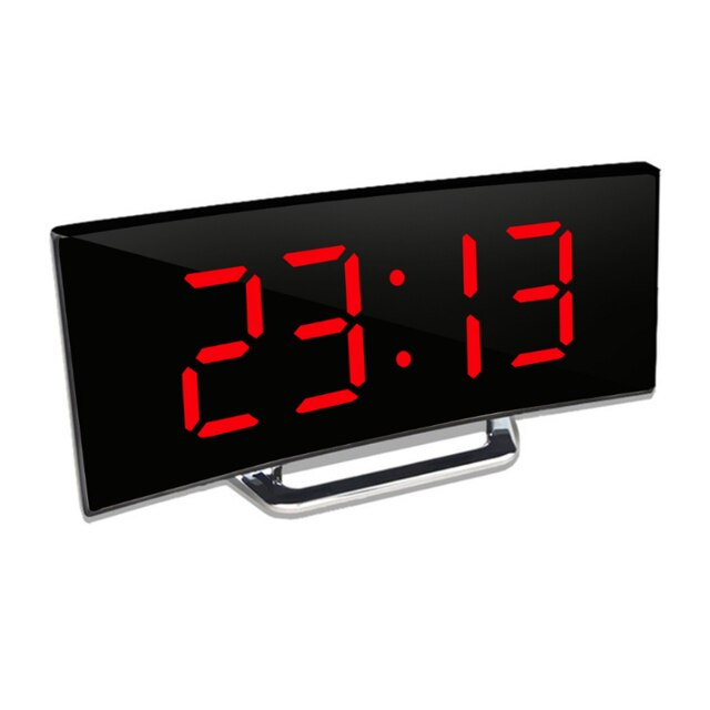 Digital Alarm Clock with Mirror Face and Auto Dimming LED Display