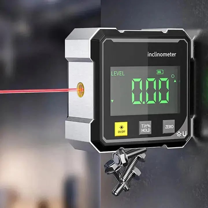 Digital Angle Finder with Measurement Protractor and Level Magnetic Base Laser