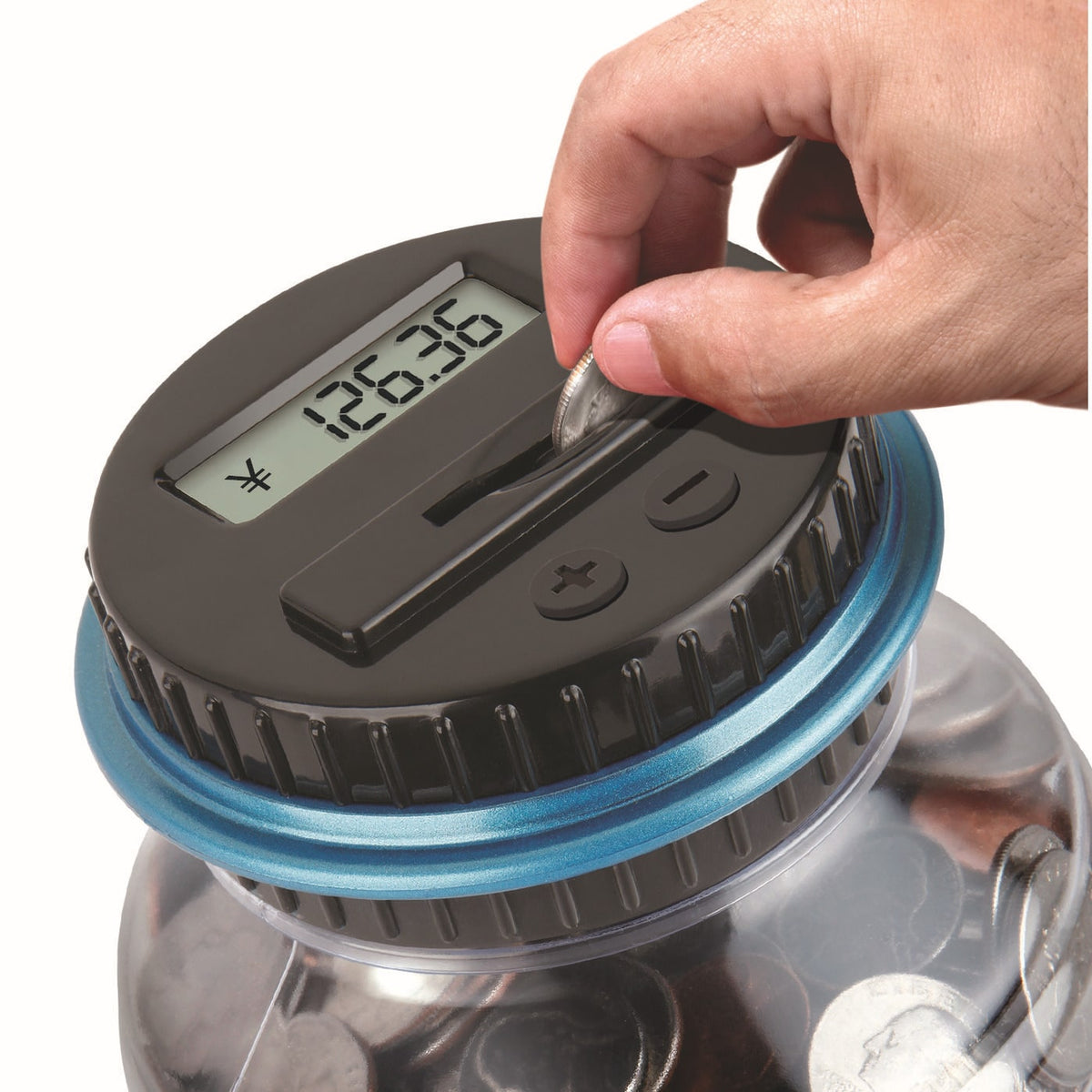 Wooden Digital Coin Bank with LCD Display and Money Counting