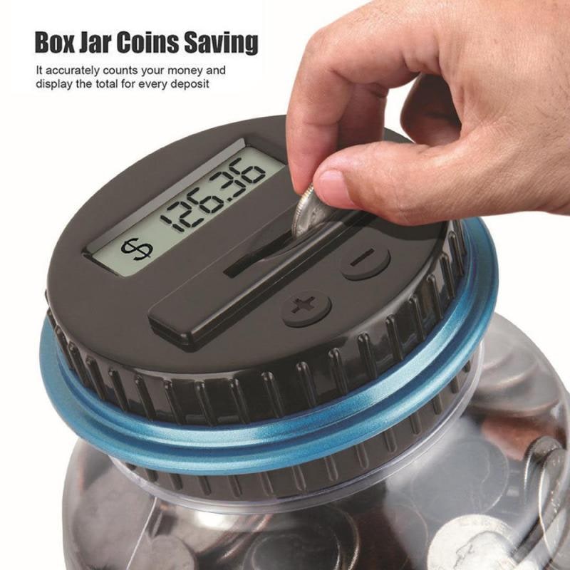 Wooden Digital Coin Bank with LCD Screen and Large-Capacity Money Counting
