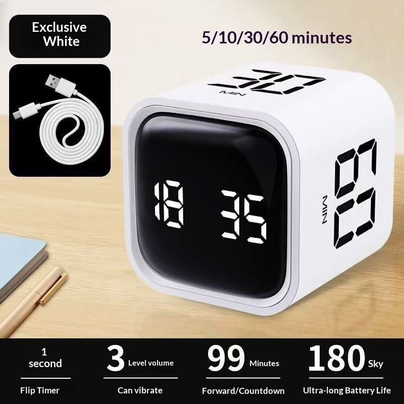 Digital Cube with LED Display for Work Study and Fitness Countdown